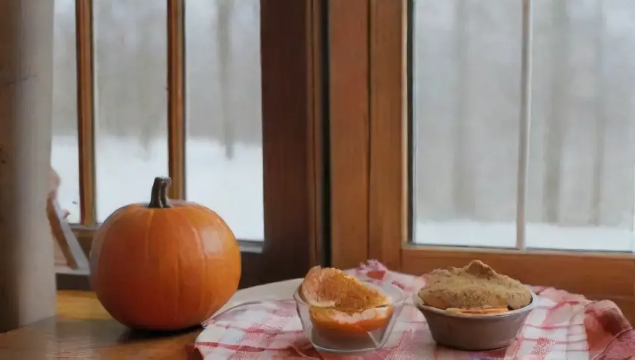 Cocina acogedora llena de aromas de otoño, risas familiares y deliciosos postres