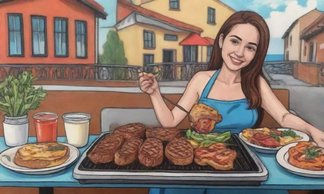 Asado delicioso en un ambiente vibrante