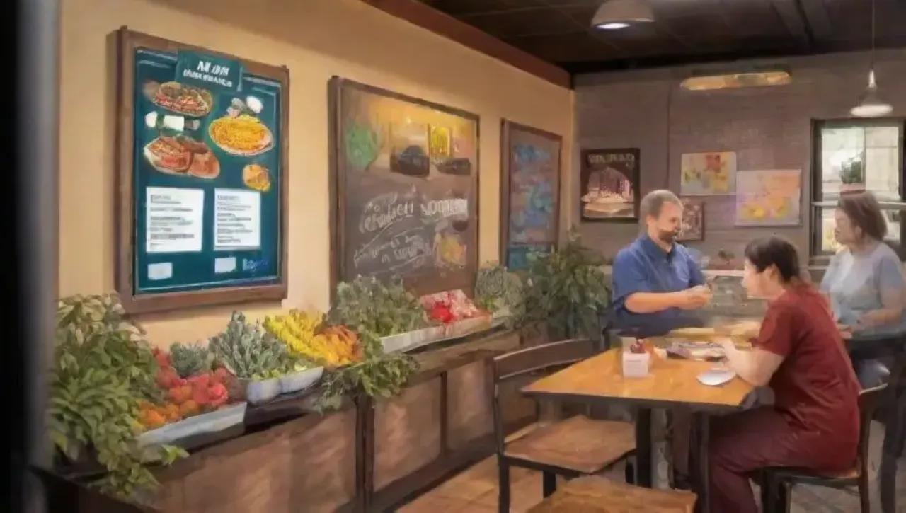 Un restaurante vibrante y animado, lleno de arte, risas y la presión de la opinión pública