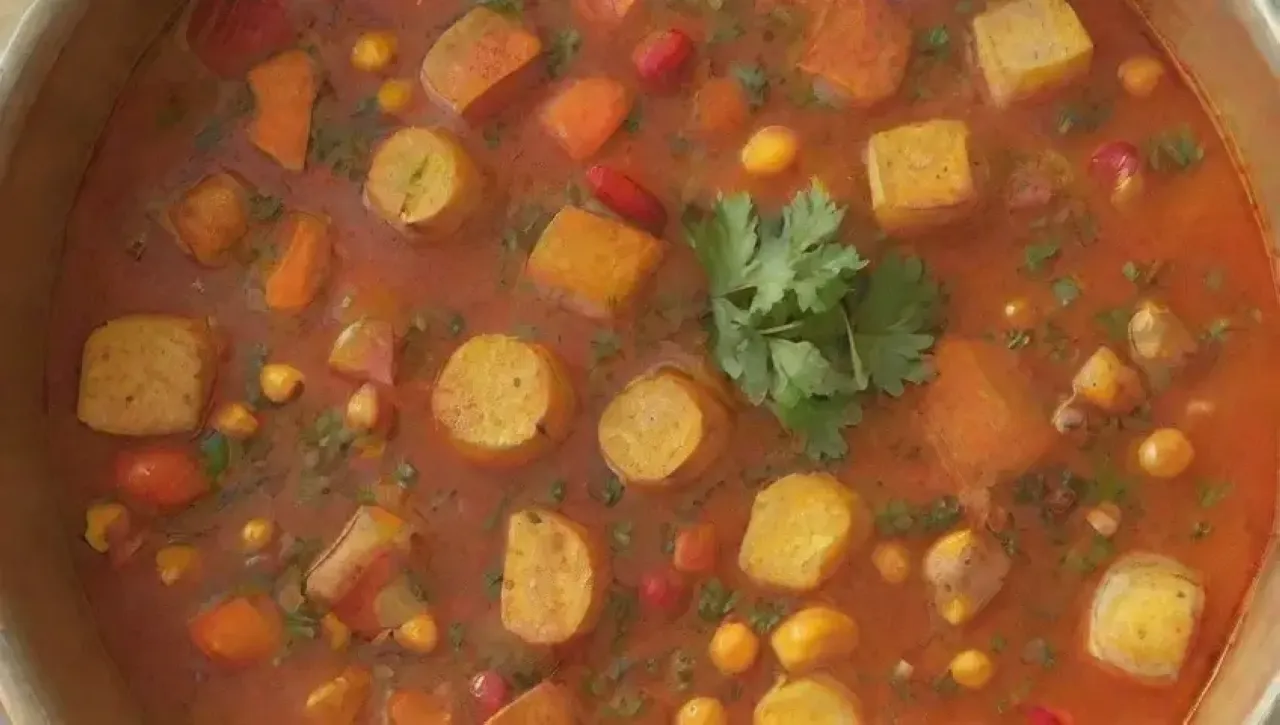 Una familia se reúne alrededor de una mesa llena de sopa aromática y coloridos platillos