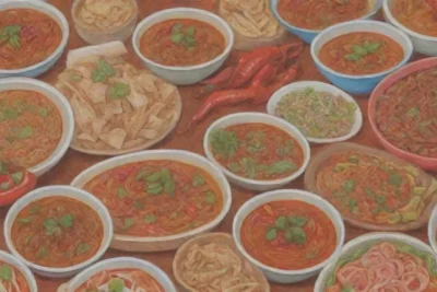 Platos tailandeses picantes y coloridos