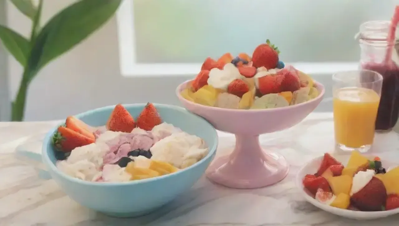 Una familia feliz disfruta de un refrescante helado de frutas en una soleada tarde