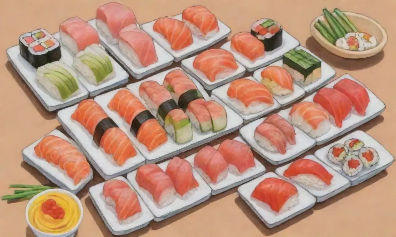 Secretos del sushi: colores vibrantes