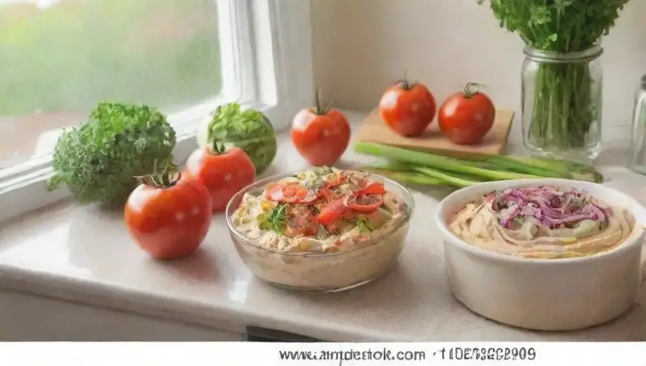 Una cocina moderna y bulliciosa, llena de ingredientes frescos y risas familiares