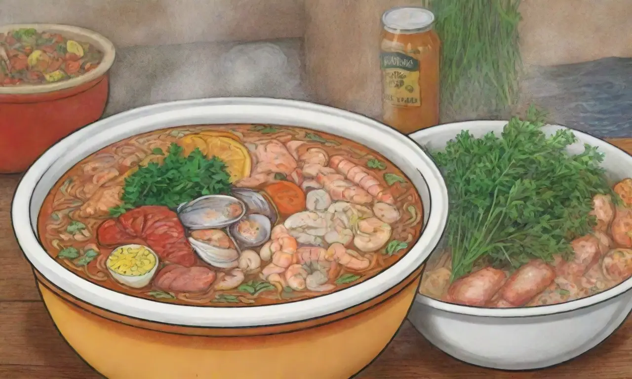 Cuenco colorido con caldo humeante