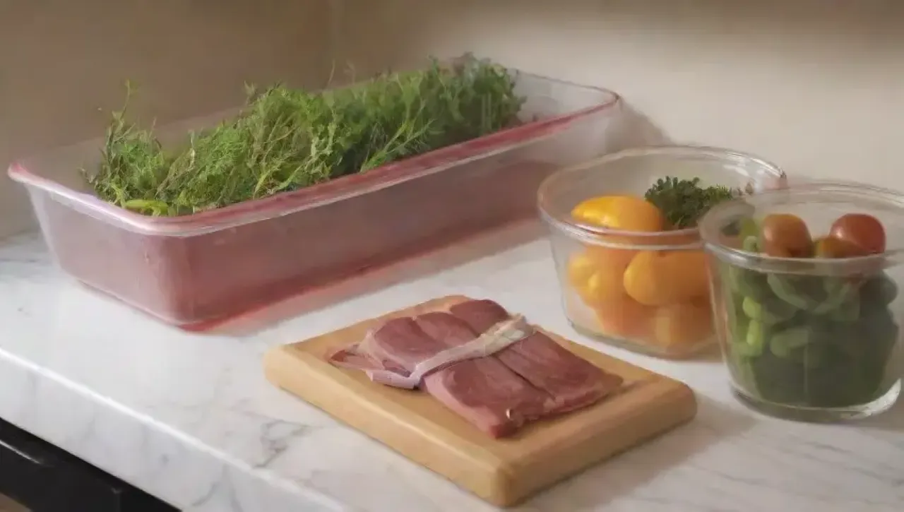 Una cocina elegante y vibrante, llena de ingredientes frescos y aromas deliciosos
