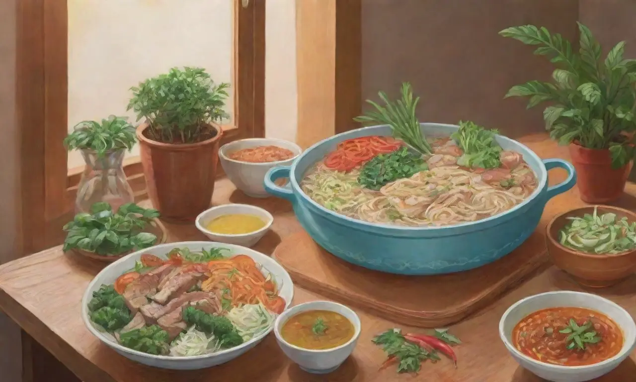 Una cocina vibrante con cao lầu