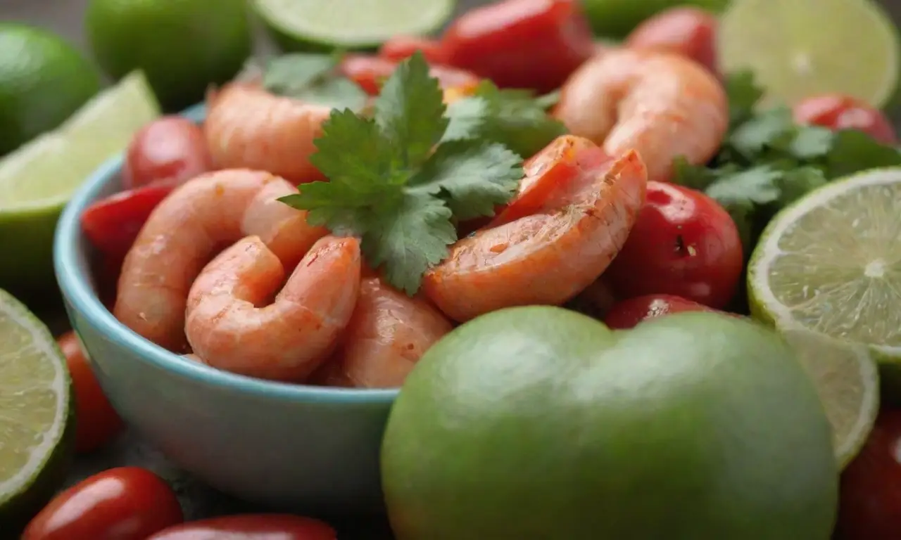 Mariscos coloridos con lima