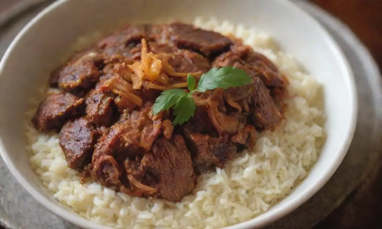 Ingredientes clave: arroz basmati, carne tierna, especias aromáticas, hierbas frescas, hebras de azafrán, yogur, cebollas fritas y guías de cocción