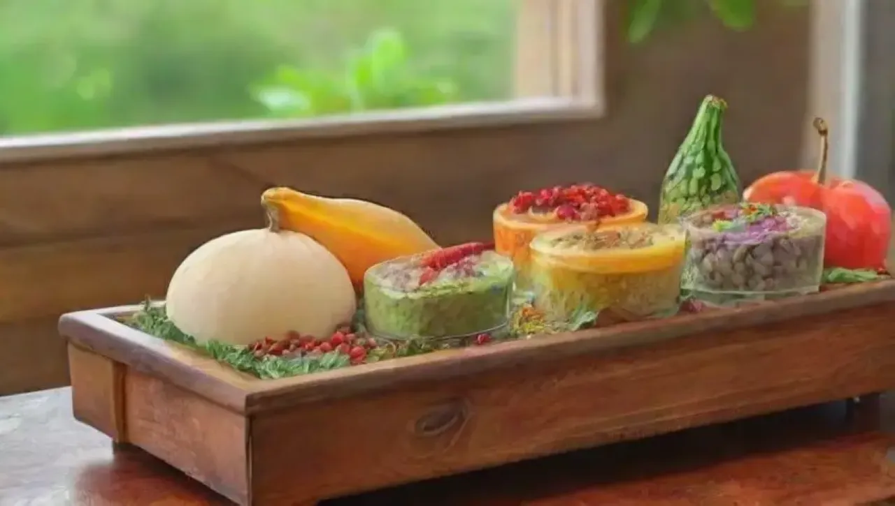 Una cocina vibrante y creativa llena de colores, aromas y sabores exóticos