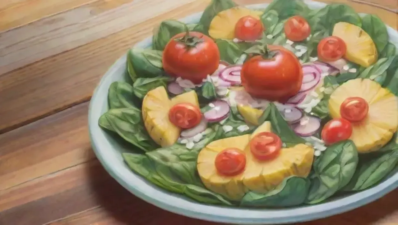 Una ensalada colorida y fresca en un picnic veraniego