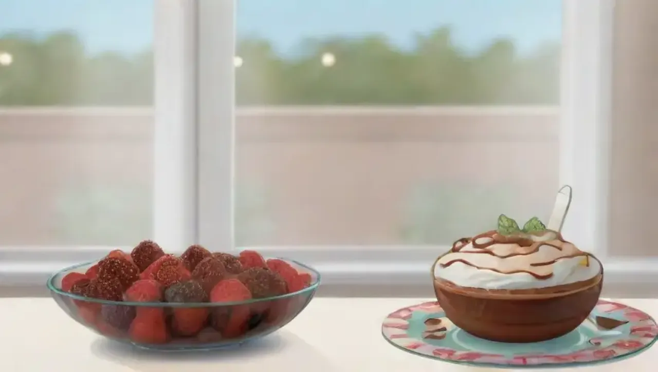 Una cocina vibrante llena de deliciosos postres y aromas