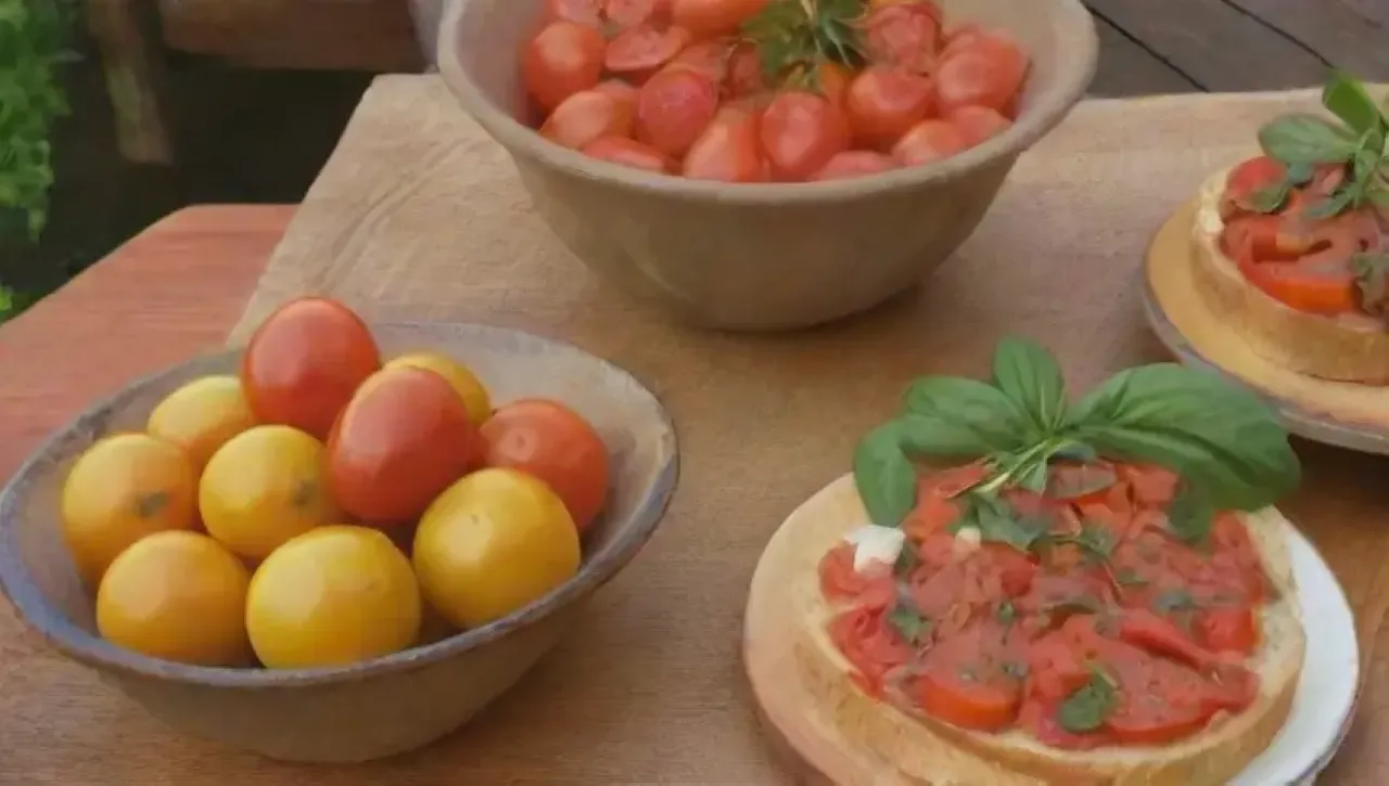 Una mesa vibrante con bruschetta, vino espumoso y risas en un ambiente acogedor