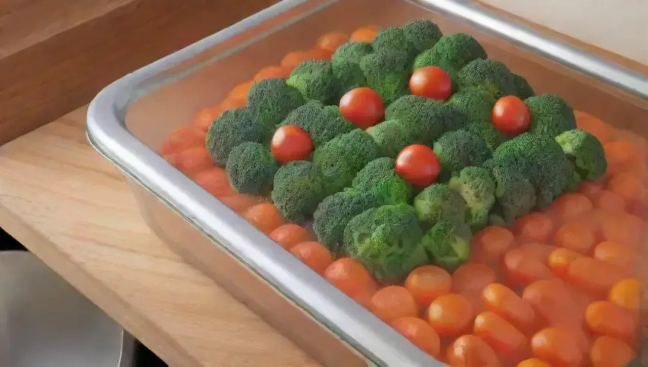 Una comida saludable y colorida se prepara en un ambiente cálido y acogedor