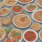 Gráficos bellos y recetas griegas con sabores mediterráneos