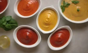Salsas coloridas y frescas hierbas crean una experiencia gourmet italiana