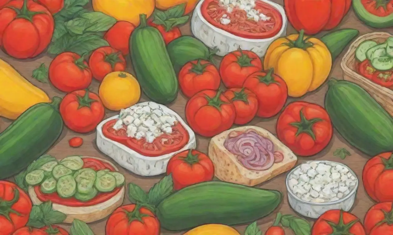 Colores vibrantes y frescos ingredientes búlgaros