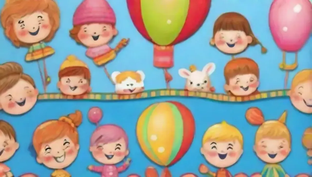 Colores brillantes y patrones divertidos con elementos alegres y visuales atractivos