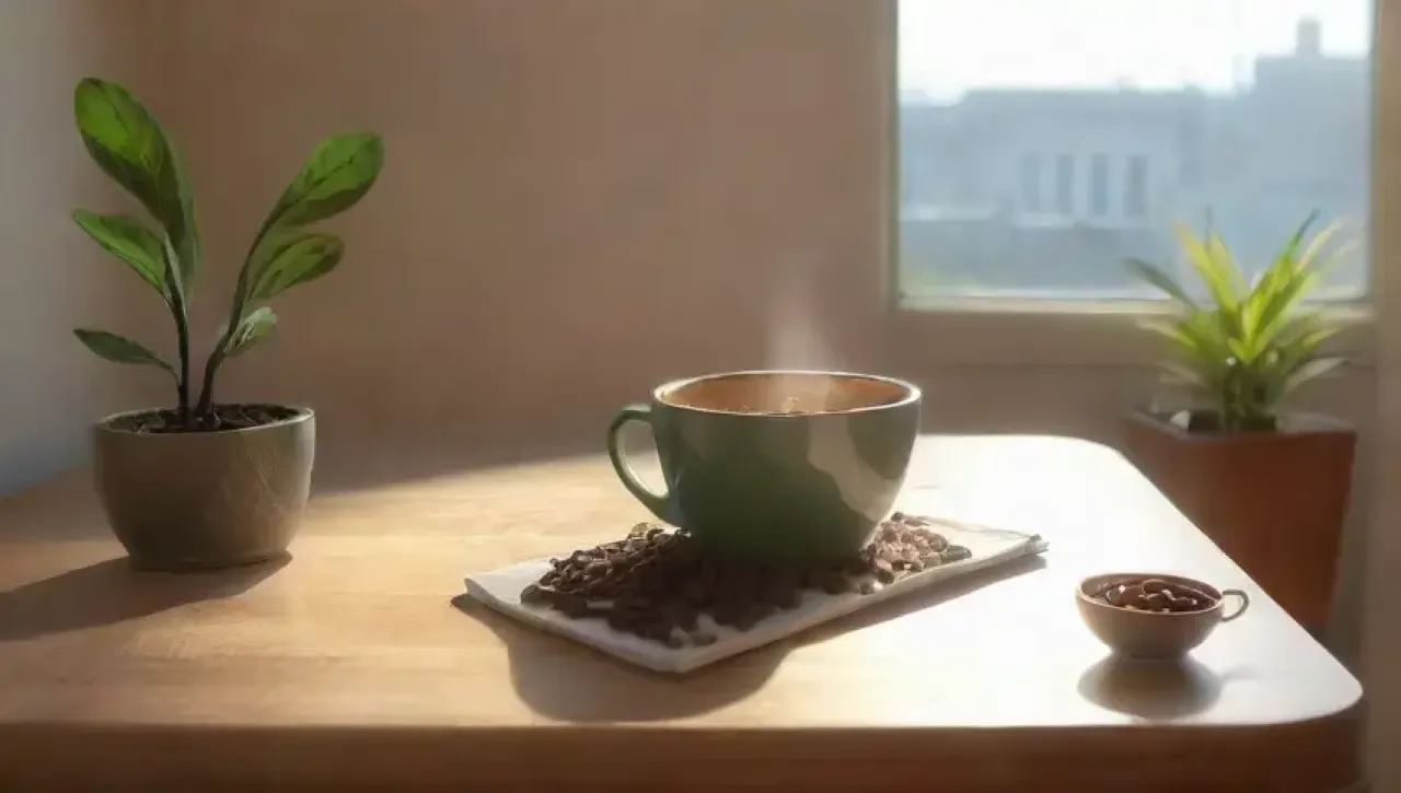 Un acogedor rincón con café, luz suave y un aire de reflexión