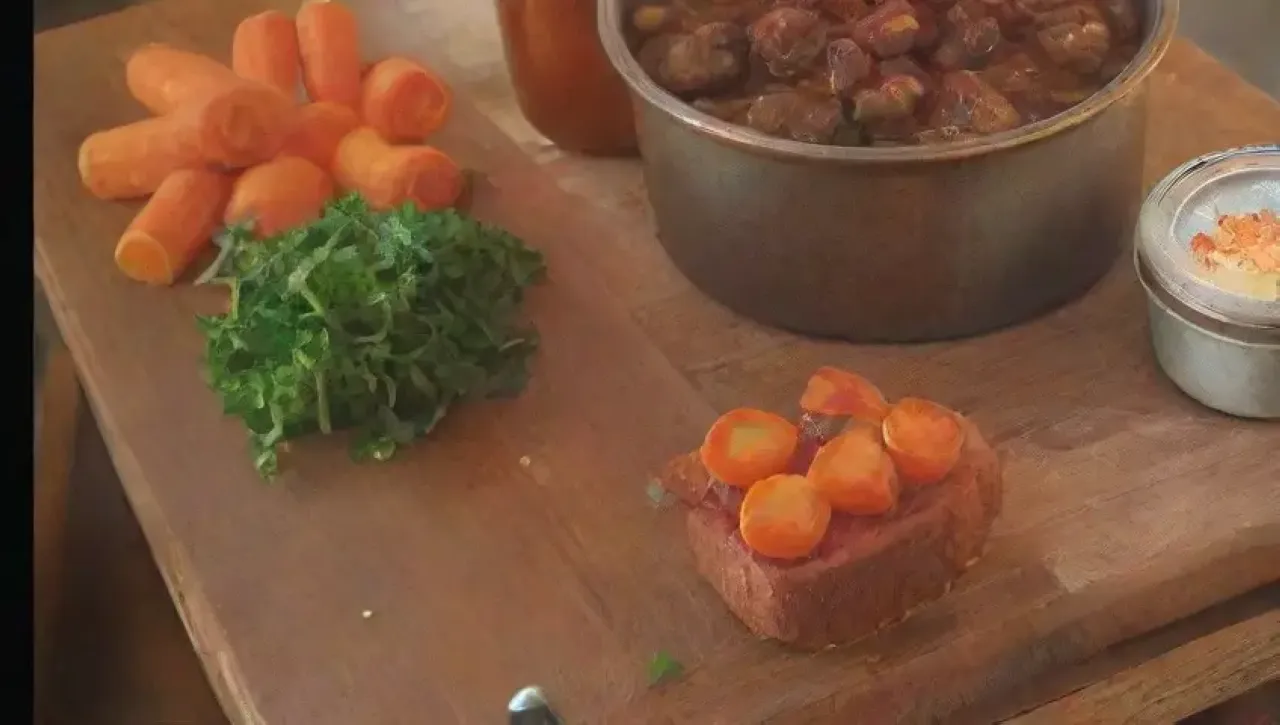 Un festín delicioso y acogedor se prepara en una cocina iluminada por el sol