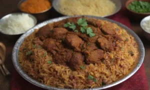 El Biryani afgano es un plato colorido y sabroso que combina arroz aromático