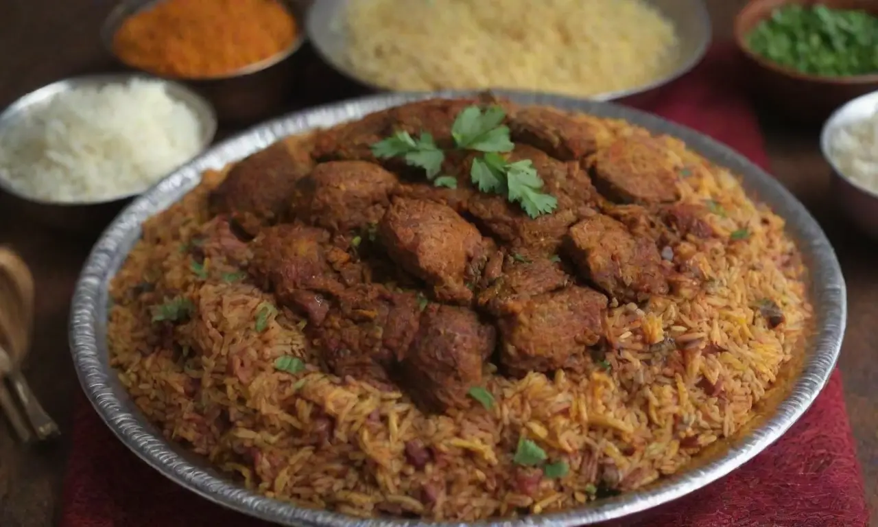 El Biryani afgano es un plato colorido y sabroso que combina arroz aromático
