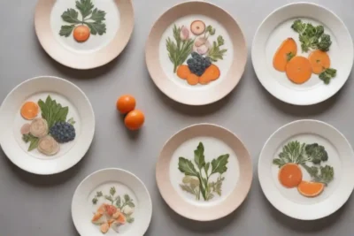 Diseño minimalista con platos elegantes y colores naturales