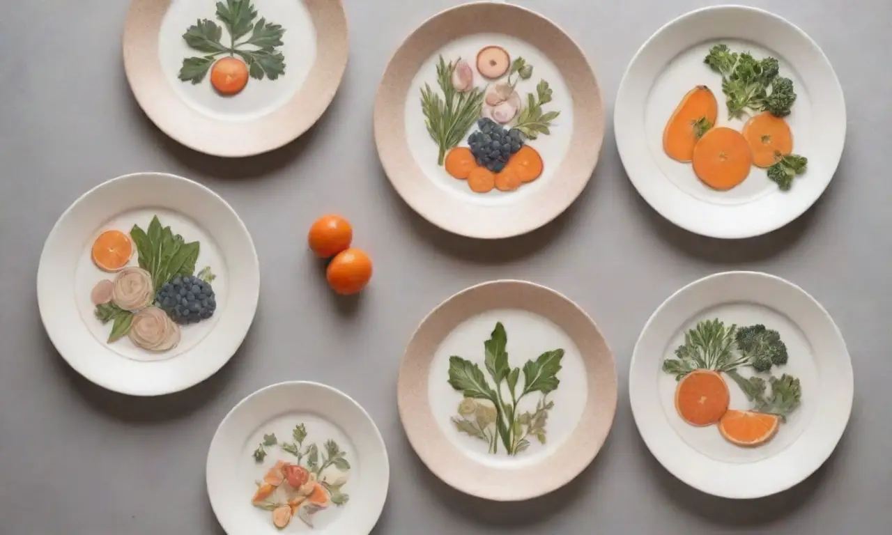 Diseño minimalista con platos elegantes y colores naturales