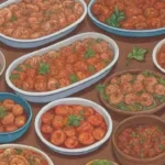 Platos marinos coloridos con especias vibrantes y recetas tradicionales pakistaníes