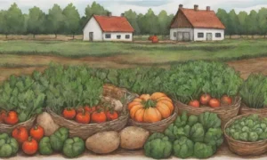 Paisaje lituano con verduras locales
