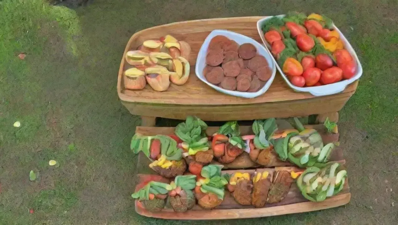 Un picnic delicioso y colorido bajo el sol