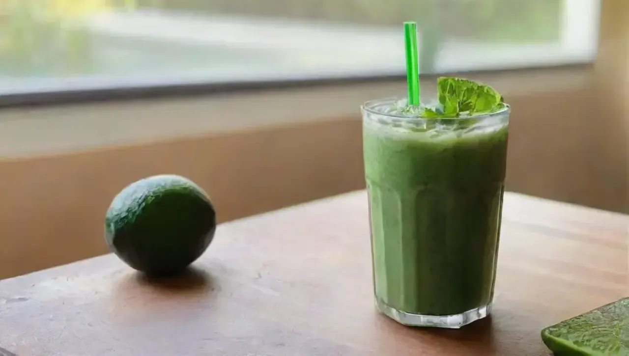 Una escena refrescante y colorida en la cocina con ingredientes vibrantes y un ambiente acogedor