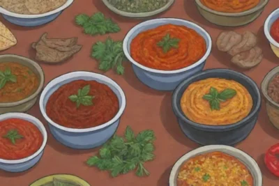 Especias vibrantes y platos armenios llenos de sabor