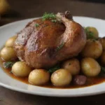 Confit de pato con piel crujiente