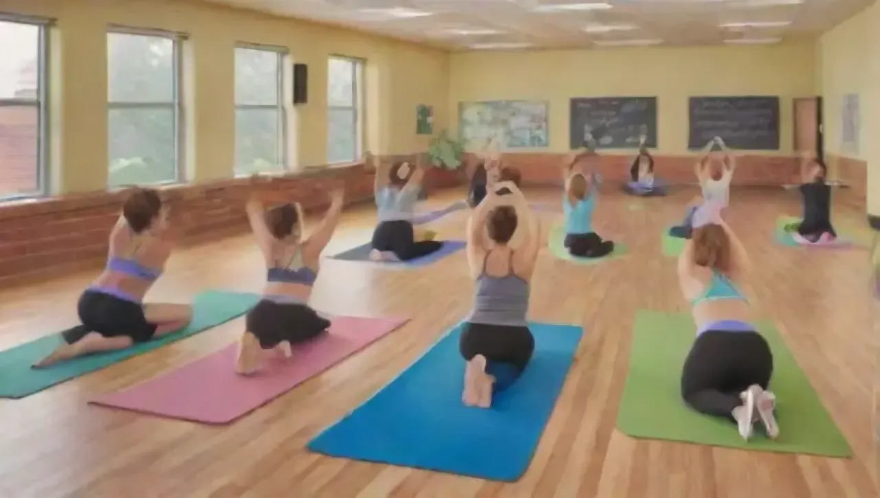 Un gimnasio vibrante y diverso, lleno de energía, risas y camaradería
