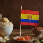 Diseño colorido y tradicional con ingredientes
