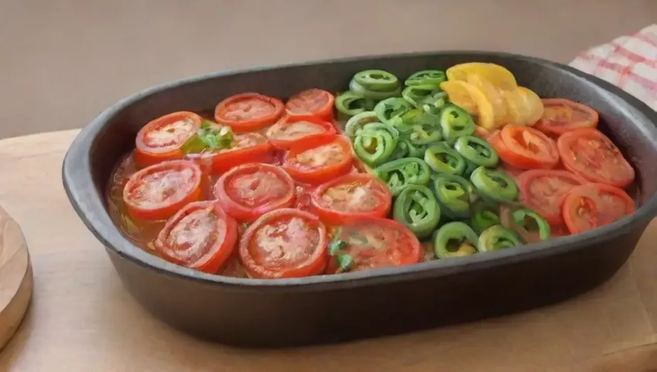 Una comida familiar en una cocina rústica con pisto, pan, vino y risas