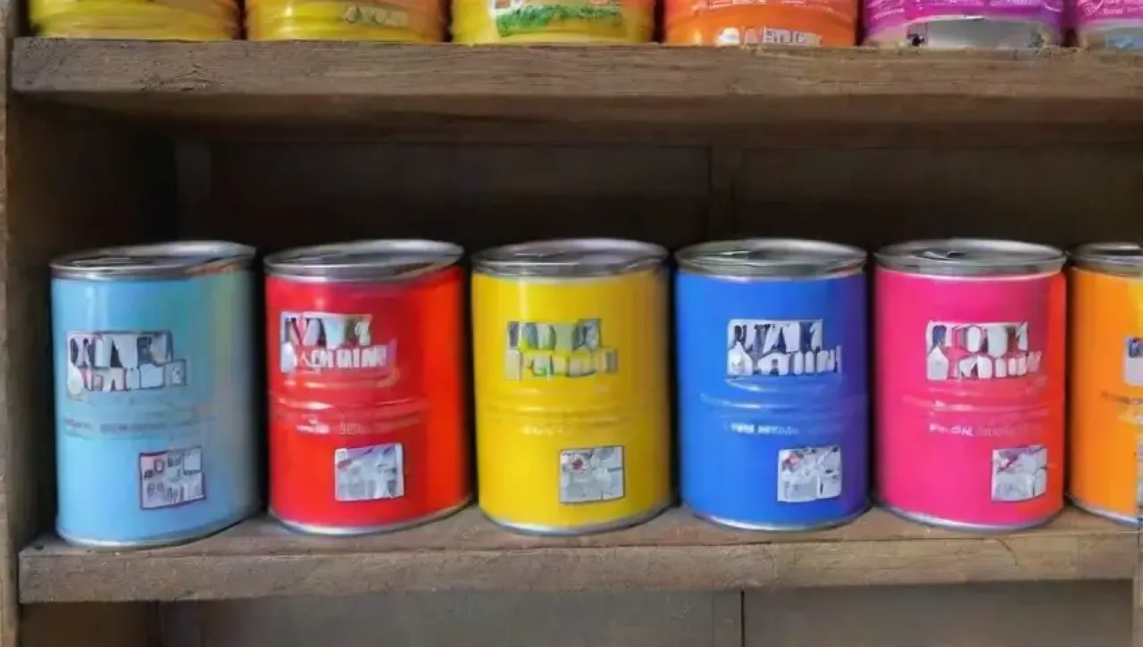 Fábrica bulliciosa de bebidas con colores vibrantes y maquinaria en acción