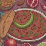 Platillo mexicano festivo con chiles coloridos