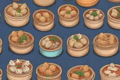 Colores vibrantes y deliciosos dumplings en un ambiente amigable