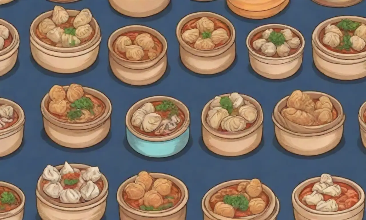 Colores vibrantes y deliciosos dumplings en un ambiente amigable