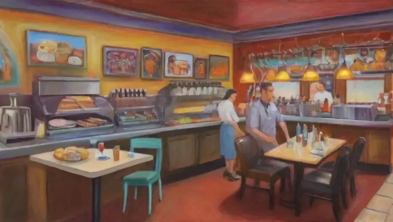 Un restaurante vibrante y acogedor, lleno de colores, aromas y sonrisas, donde la comunidad se conecta a través de la buena comida y el servicio excepcional