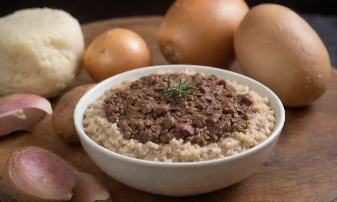 Ingredientes esenciales para el haggis tradicional escocés