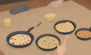 Cocina colorida con ingredientes y pasos para hacer tortillas frescas y platos tradicionales