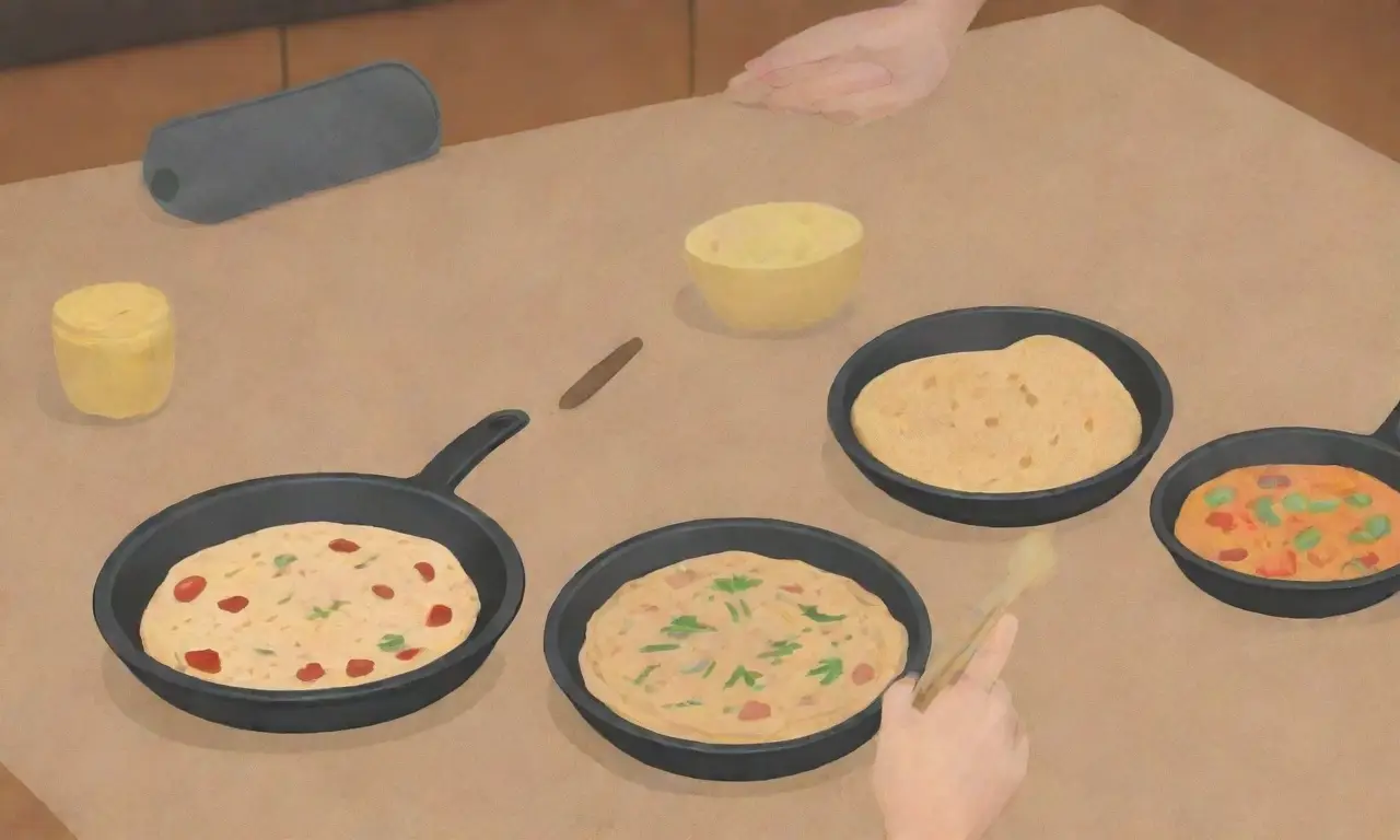 Cocina colorida con ingredientes y pasos para hacer tortillas frescas y platos tradicionales