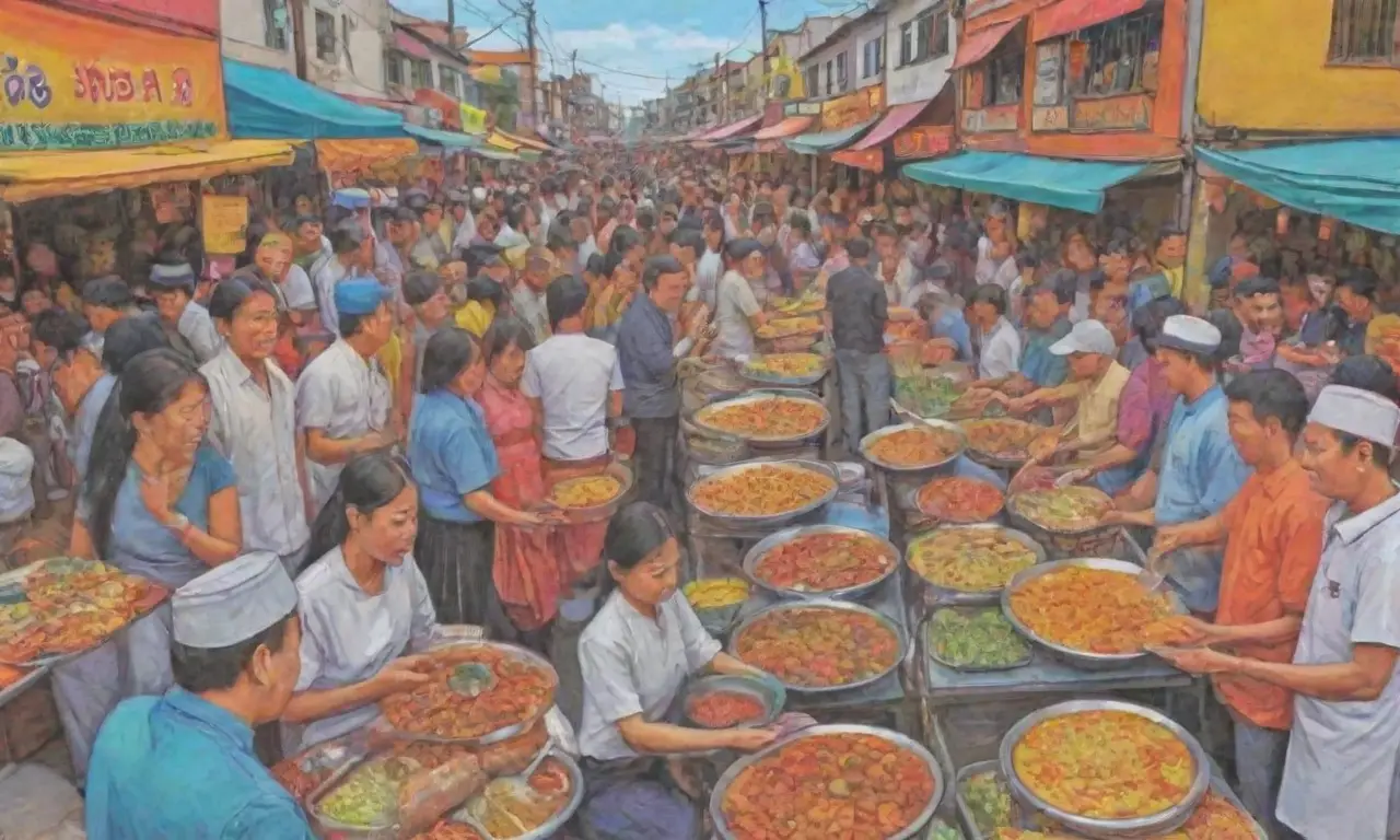 Cocina festiva con sabores únicos en mercados vibrantes y entretenimiento cultural