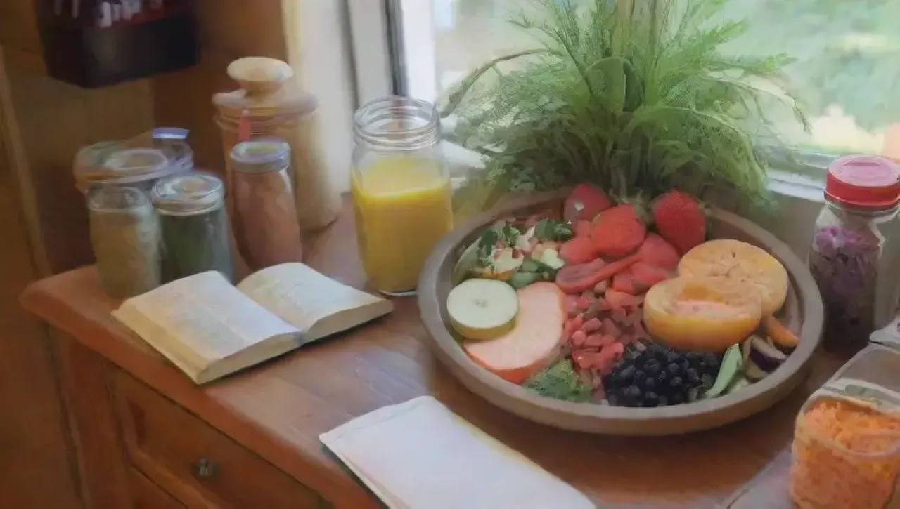 Un hogar acogedor lleno de frutas, verduras, risas y momentos de comida saludable