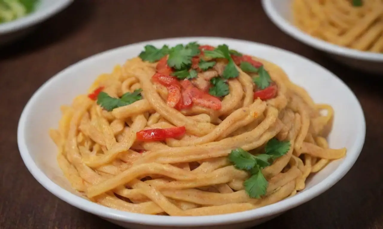Fideos de huevo vietnamitas con colores vibrantes y sabores diversos