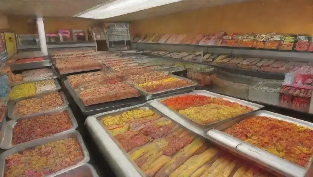 Un bullicioso restaurante de comida rápida lleno de colores, aromas y risas