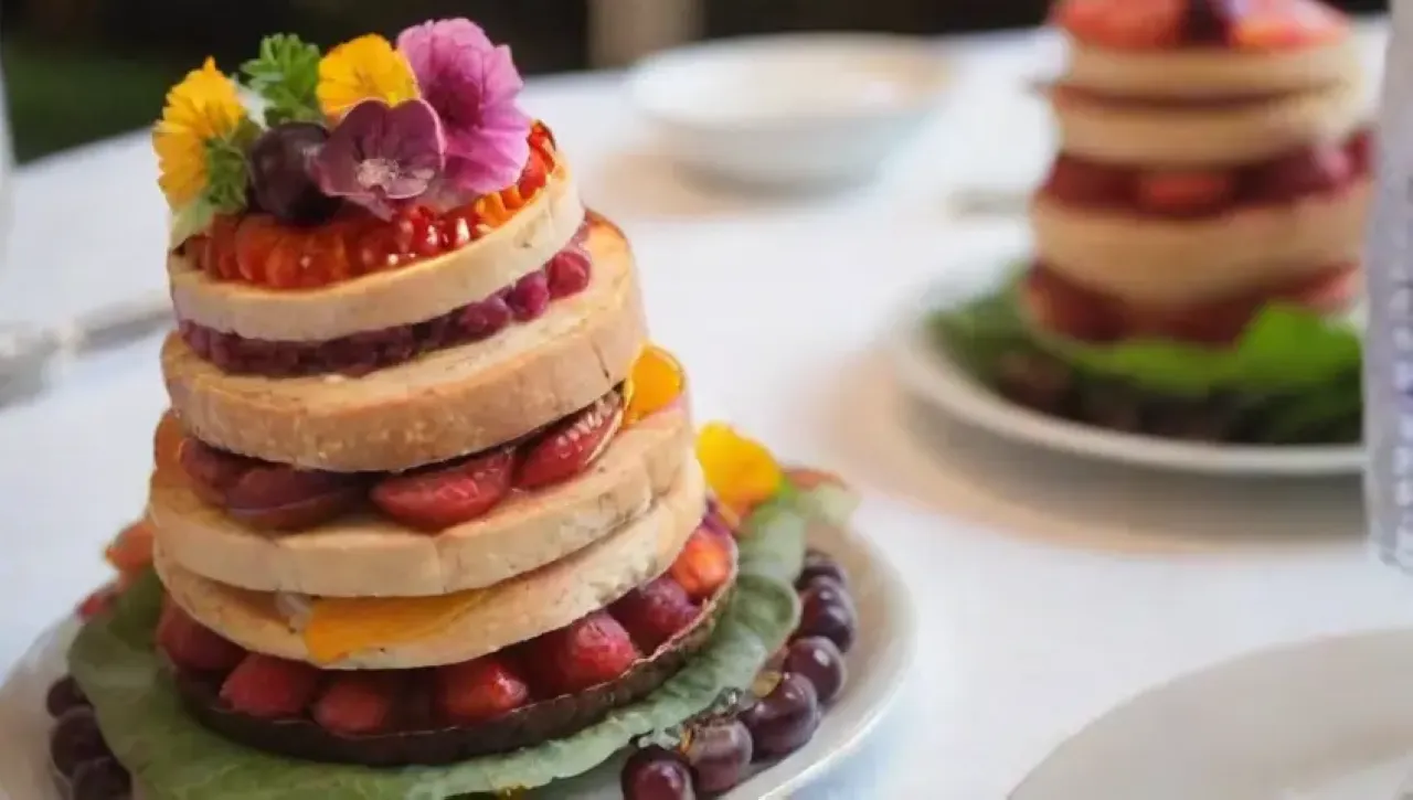 Un festín visual de platos elegantes y coloridos, con ingredientes frescos y arreglos artísticos que invitan a disfrutar